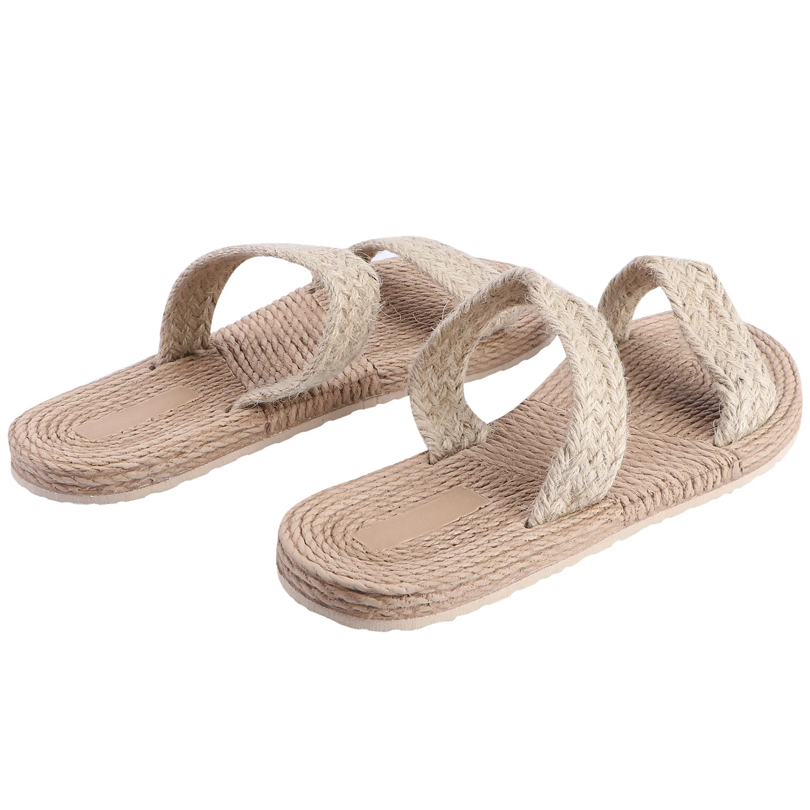 Volital Sandals for Women Slippers Ladies Flat Straw Simulation Espadrilles