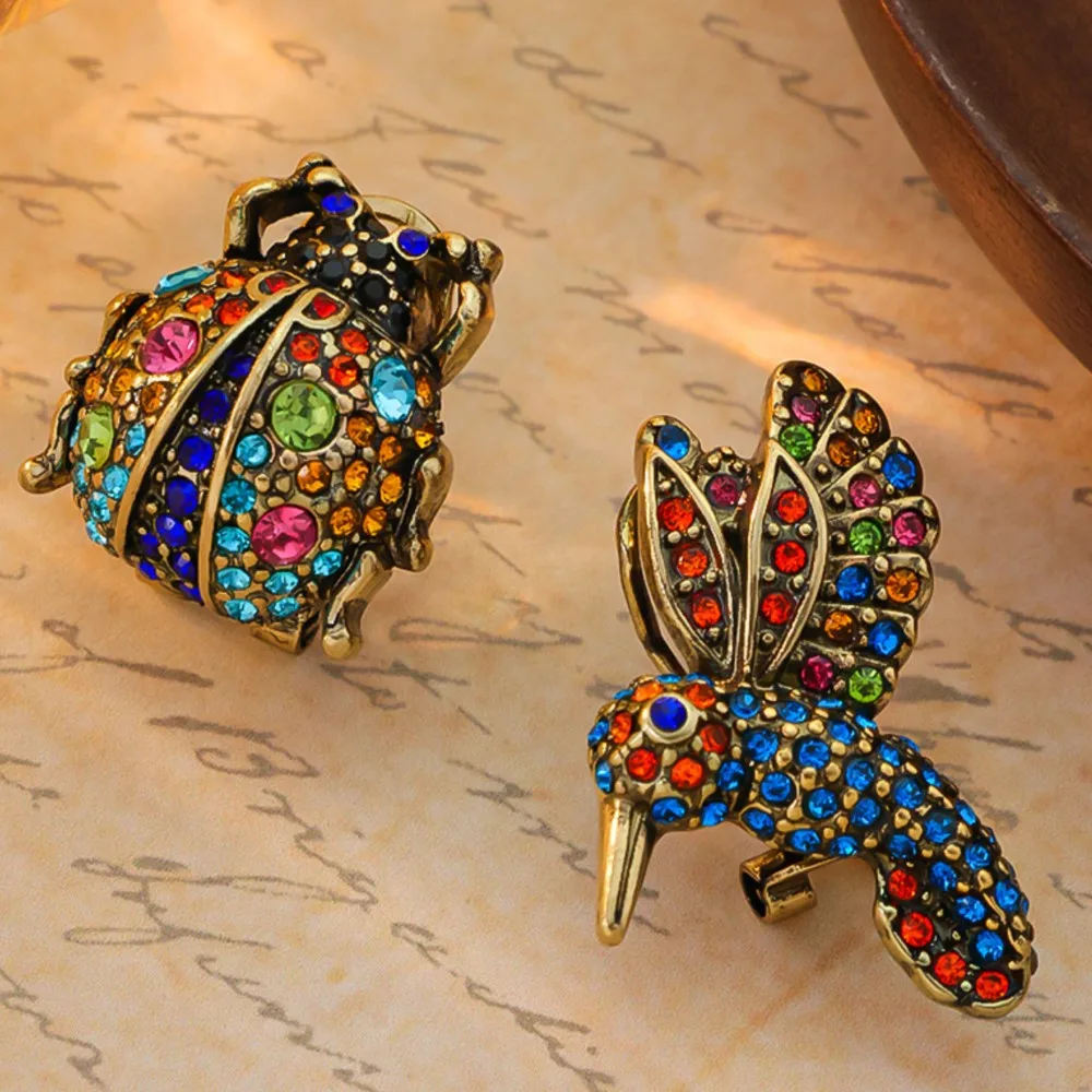 أقراط KEQIU Qingdao VINTAGE على شكل حشرة: سلسلة عصرية ورائعة وحيوية ولطيفة #1