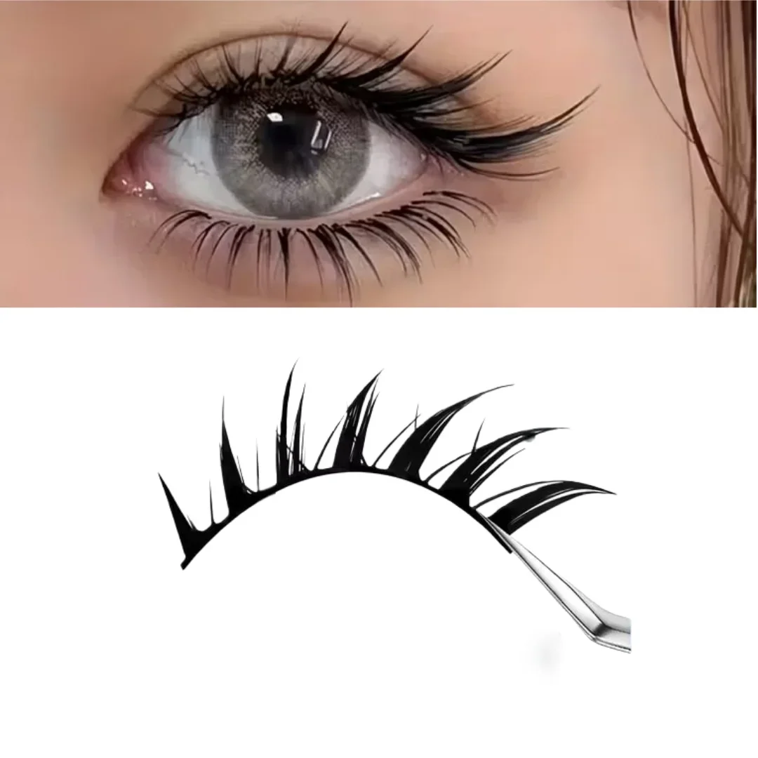 Leichte & Falsche Wimpern, Fuchsaugen-Wimpern, Niedliche Teufel-Feen-Wimpern, Natürliche, Einteilige Tägliche Büro-Wimpern – Detail 6