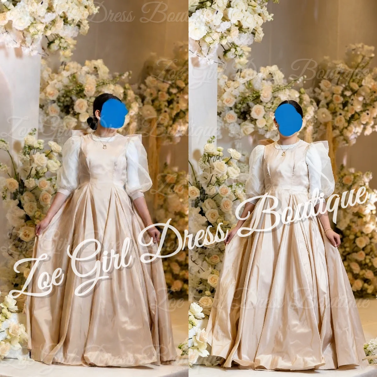 

Платья с цветочным узором для девочек на свадьбу, атласные платья с рукавами 3/4, длиной до пола, платье для дня рождения для маленьких девочек, бальные платья для первого причастия