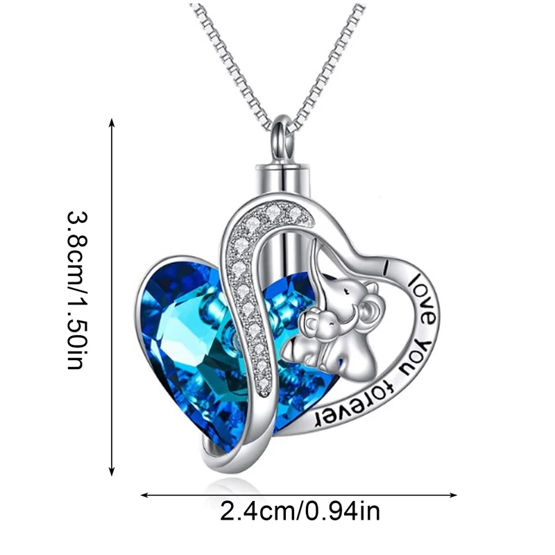 1PCS Urn Necklaces for Ashes Sterling Silver Cremation Jewelry for Ashes Urns for Human Ashes Pendant Necklace