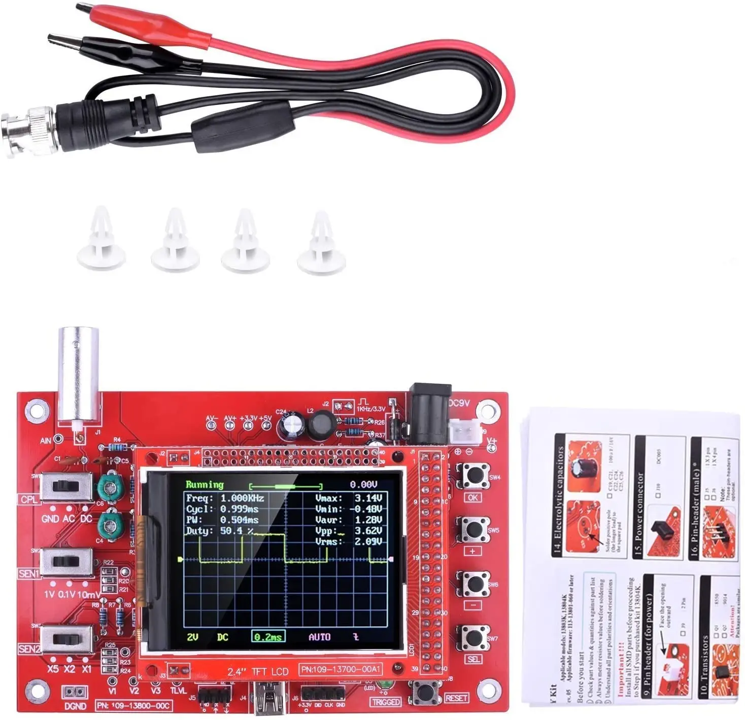 DSO FNIRSI-138 2.4 TFT Pocket Digital Oscilloscope Kit DIY Spare Parts E-Learning Kit 1m/s