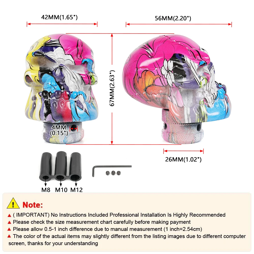 Manual Car Hand Shaped Style Resin Graffiti Gear Shift Knob MixedPattern Gear Stick Head Shifter Lever Handle SFN154