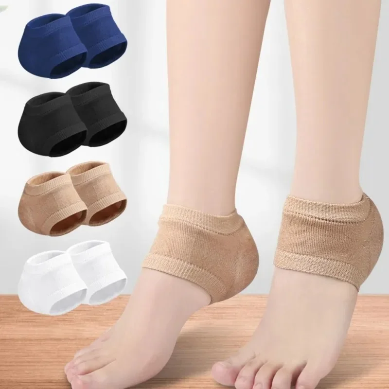 New Silicone Heel Protective Cover Anti-Crack Polyester Shoe Pads Skin Repair Fasciitis Support Silicone Heel Pads Unisex