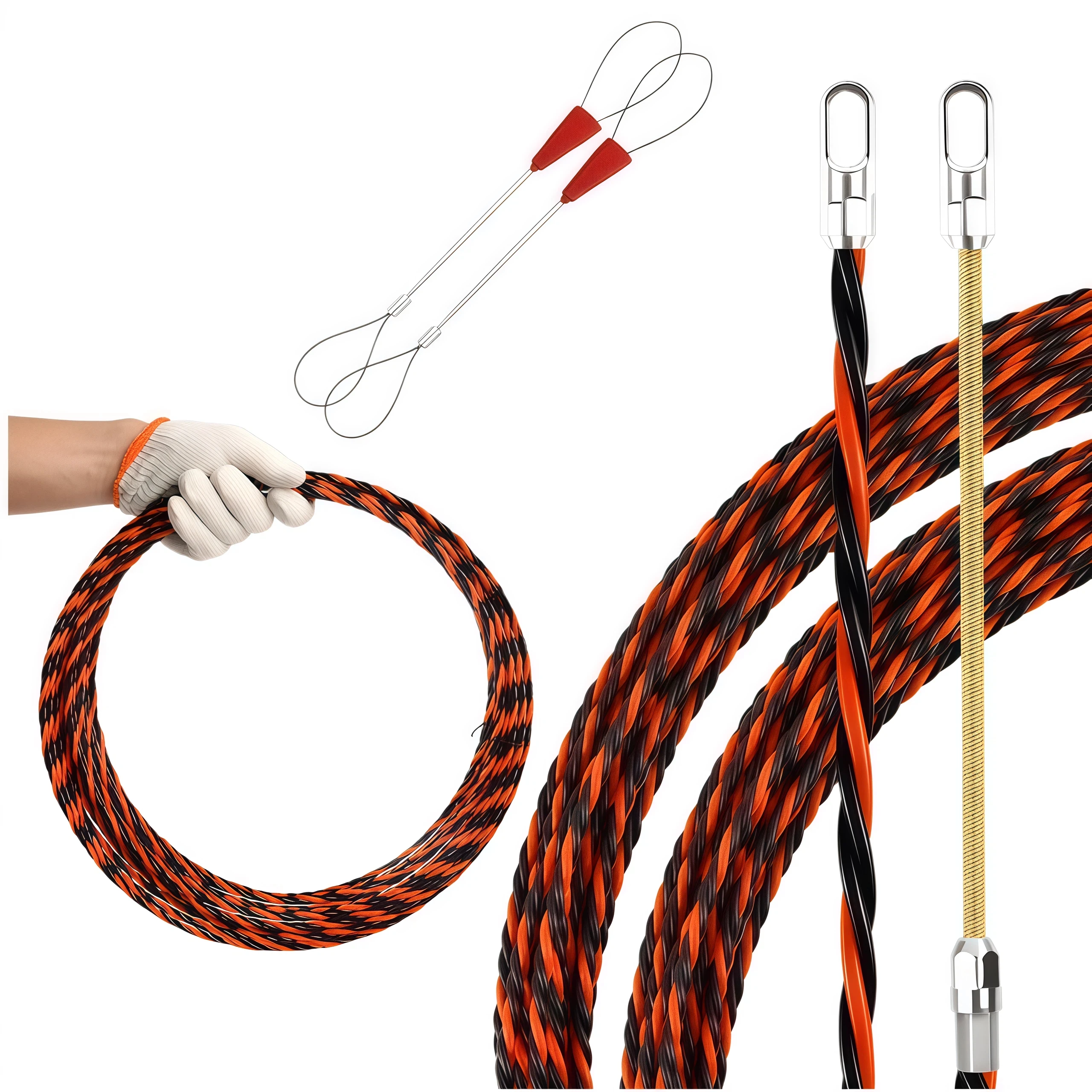 Electrical wire conduit threading tools: 5/10/15/20/25/30/50 meters. Copper wire threading device. Cable tensioner.