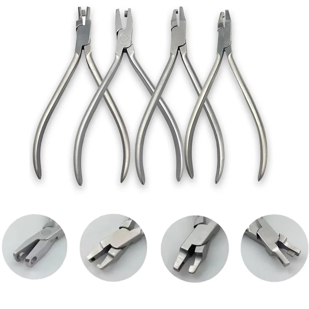 

4Pc Dental Orthodontic Tools Set with Thermal Forming Plier Punch Vertical Tear Drop Cutter and Aligner Plier for Clear Aligners