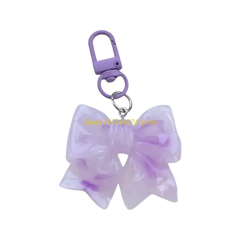 N5KE Elegant Crystals Clear Keychain Unique Bowknot Tie Styles Present Addition