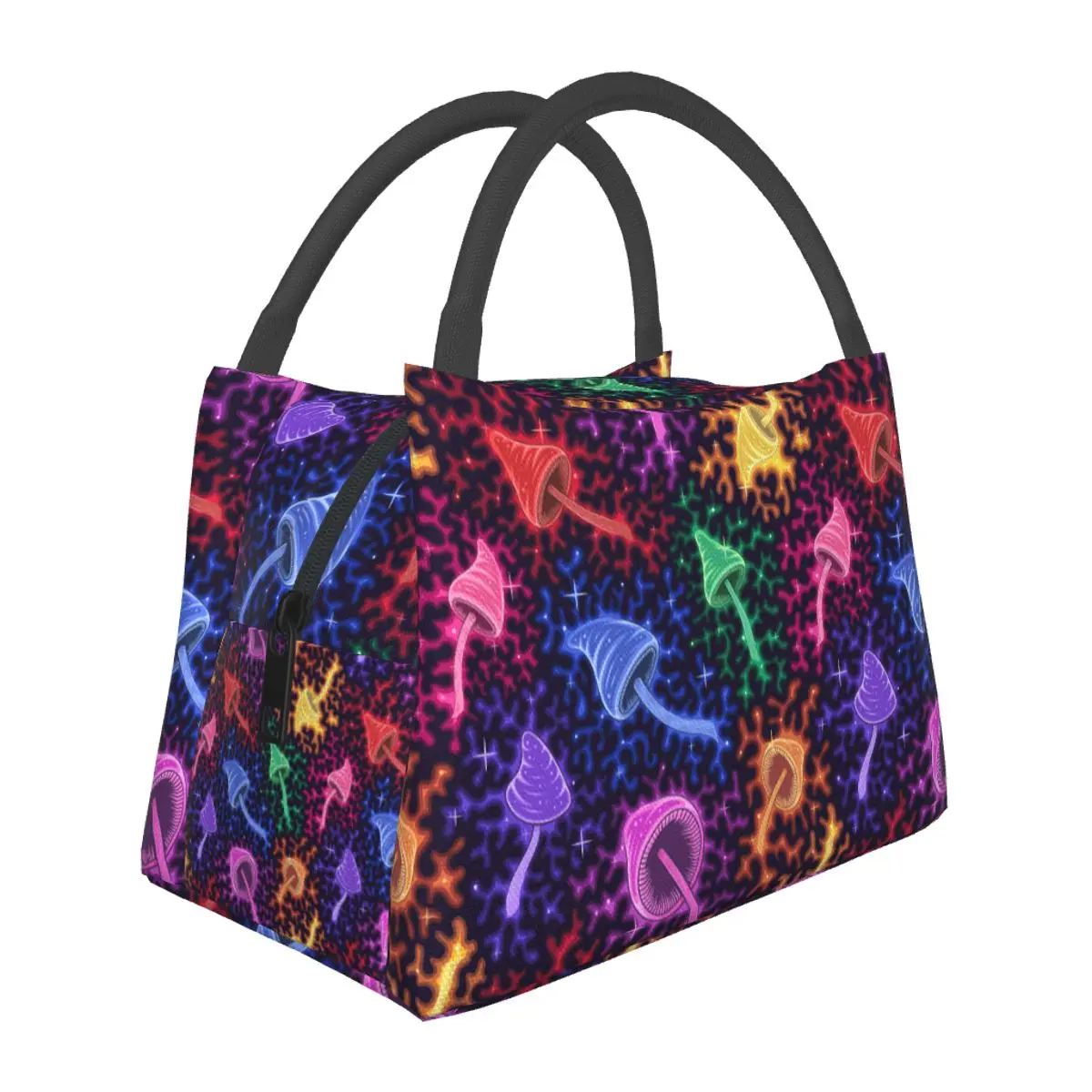 Bolsas de almuerzo con aislamiento de seta psicodélica para mujer, bolso de lona para pícnic, impermeable, Trippy, Bento