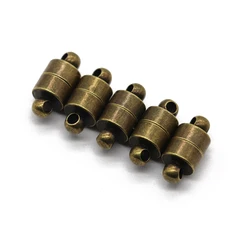 5PCS 6mm Magnetic Clasps Antique Bronze Bracelet Clasps Connectors for Leather Bracelets DIY Jewelry Making Findings Wholesale