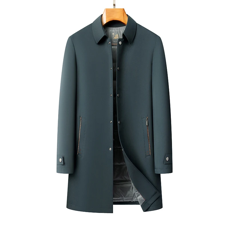 men's business  zipper jacket with detachable inner 2026 autumn and winter men liner down coat casual down jacket for male M-4XL