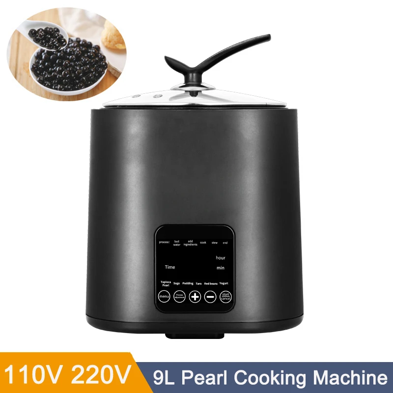 Olla de cocina automática de gran capacidad, olla eléctrica de 9l, 1300W, Sago Tapioca, perlas, máquina Boba, sartén antiadherente