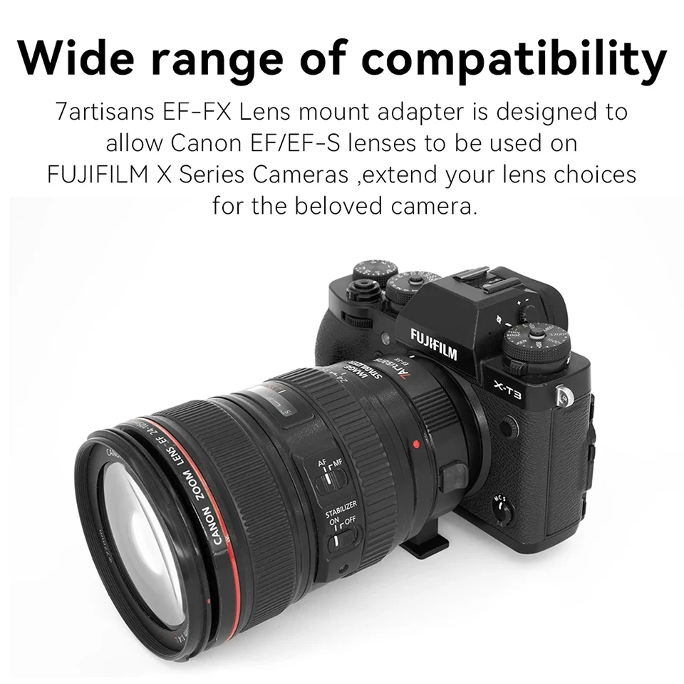 7artisans EF-FX Autofocus Lens Adapter for Camera Photography Accessories for Canon EF to Fujifilm XF Mount XT-100 XT-30 XE4