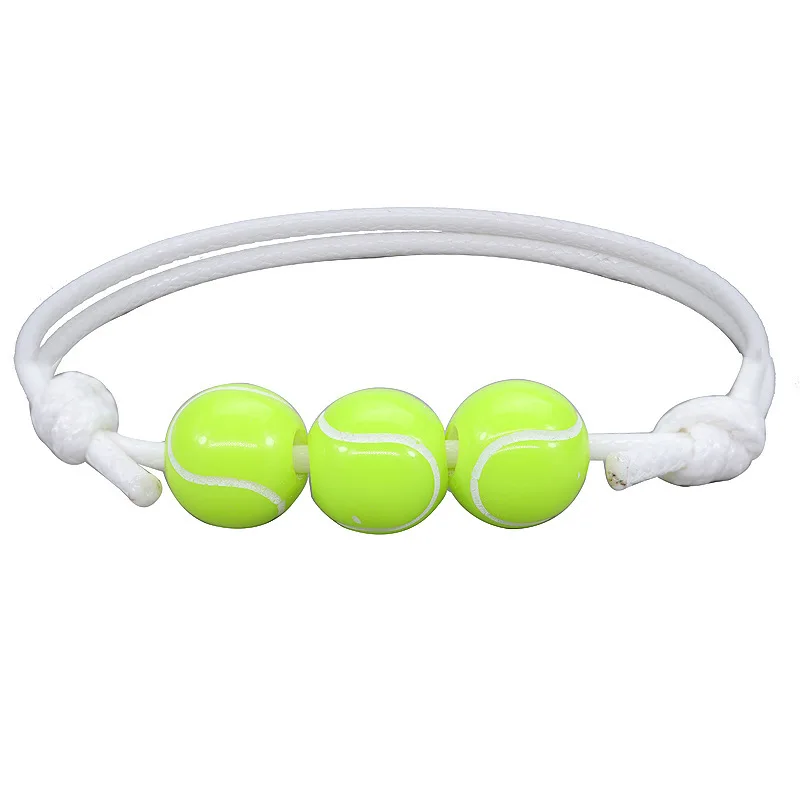 New Basketball Baseball Bracelet Wax Line Woven Tennis Rugby Bracelet Boys Girls Sports Jewelry BR1001