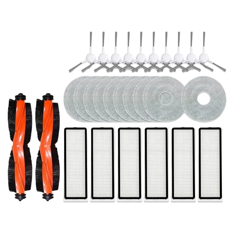 

ABBZ-For Xiaomi X20+ And X20 Plus Robot Vacuum Accessories Replacement Parts Main Brush Side Brush Hepa Filter Mop Cloth