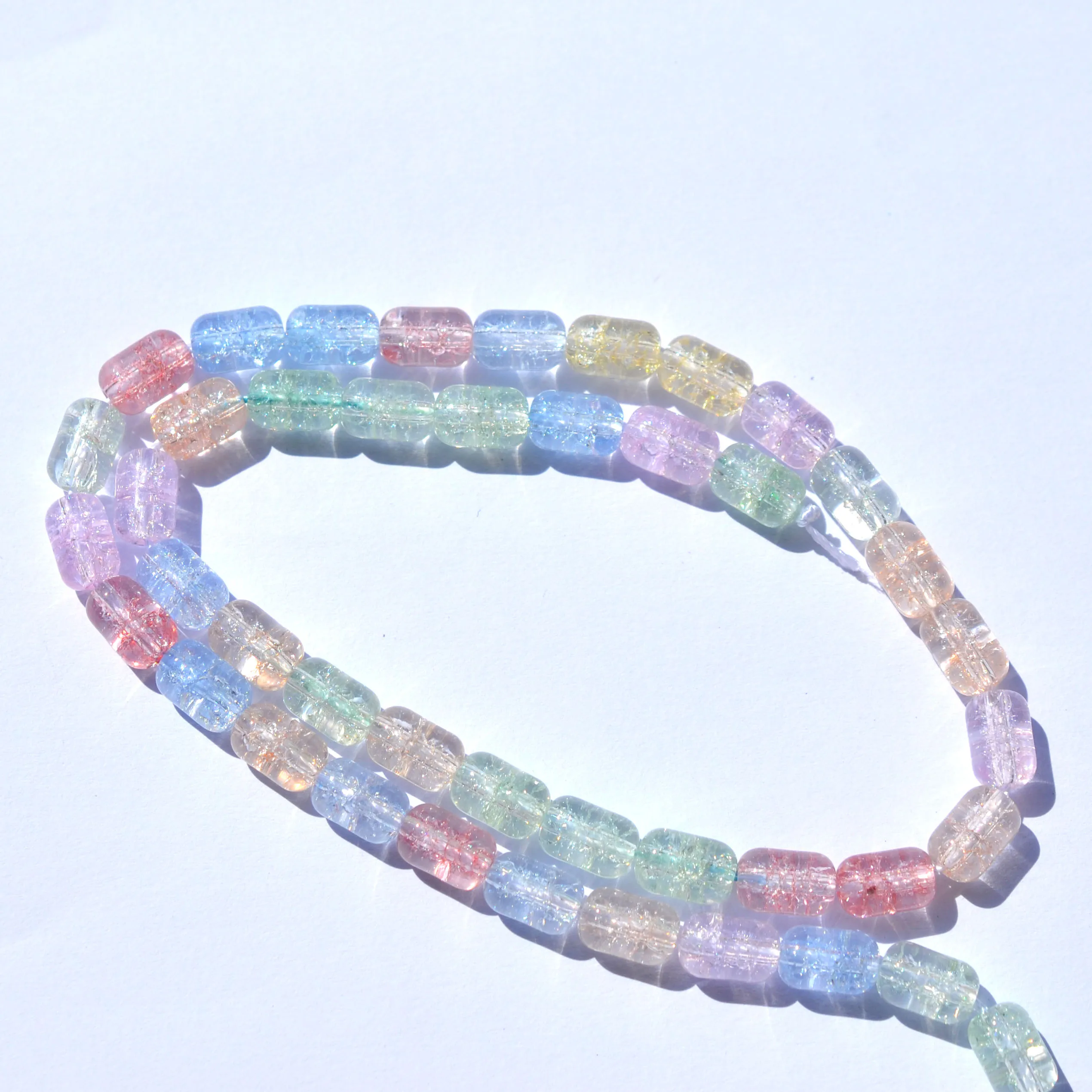 Transparant Multi Color Crystal Spacer Cylinder Shaped 10MM Glass Shivering Beads Bracelet Departments DIY Jewelry Accessories