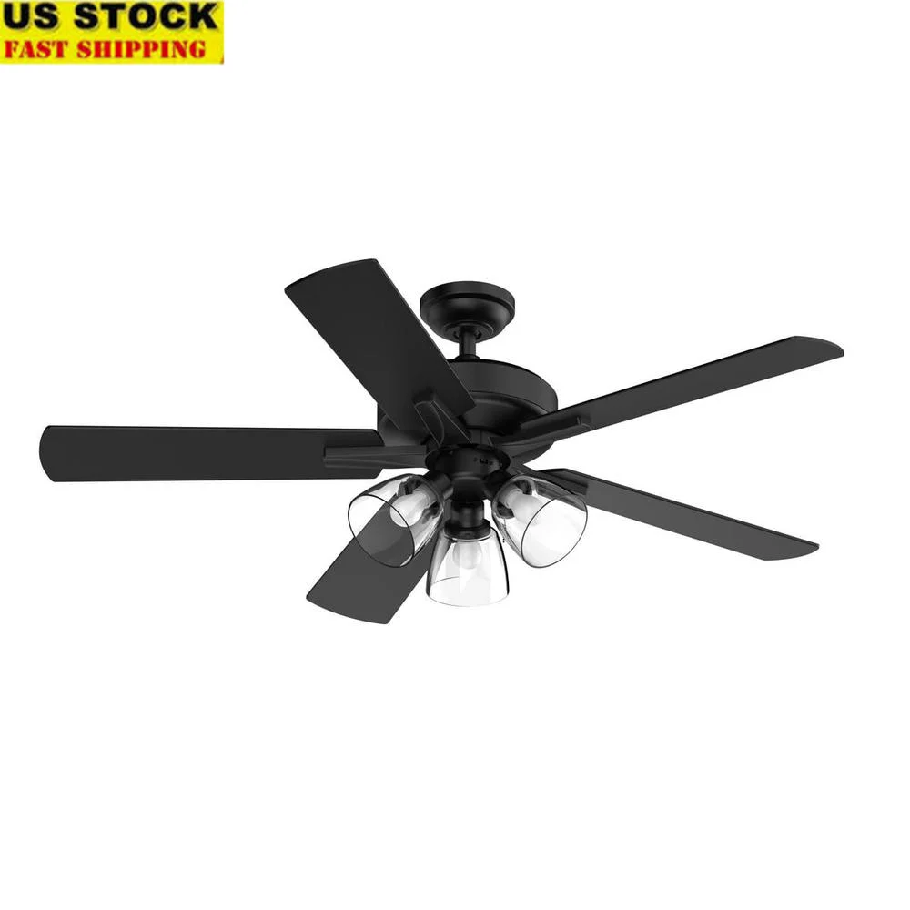 

52-дюймовый потолочный вентилятор со светодиодной подсветкой, 5 реверсивных лопастей, настройки скорости тяговой цепи, яркое освещение с регулируемой яркостью, простая установка