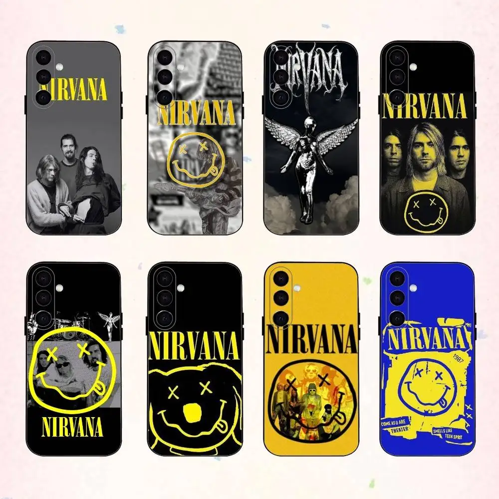 L-Lamentably Nirvana R-Rock Band   phone Case For Samsung Galaxy A73,A72,A71,A70,A53,A52,A51,Others Soft Black Shell