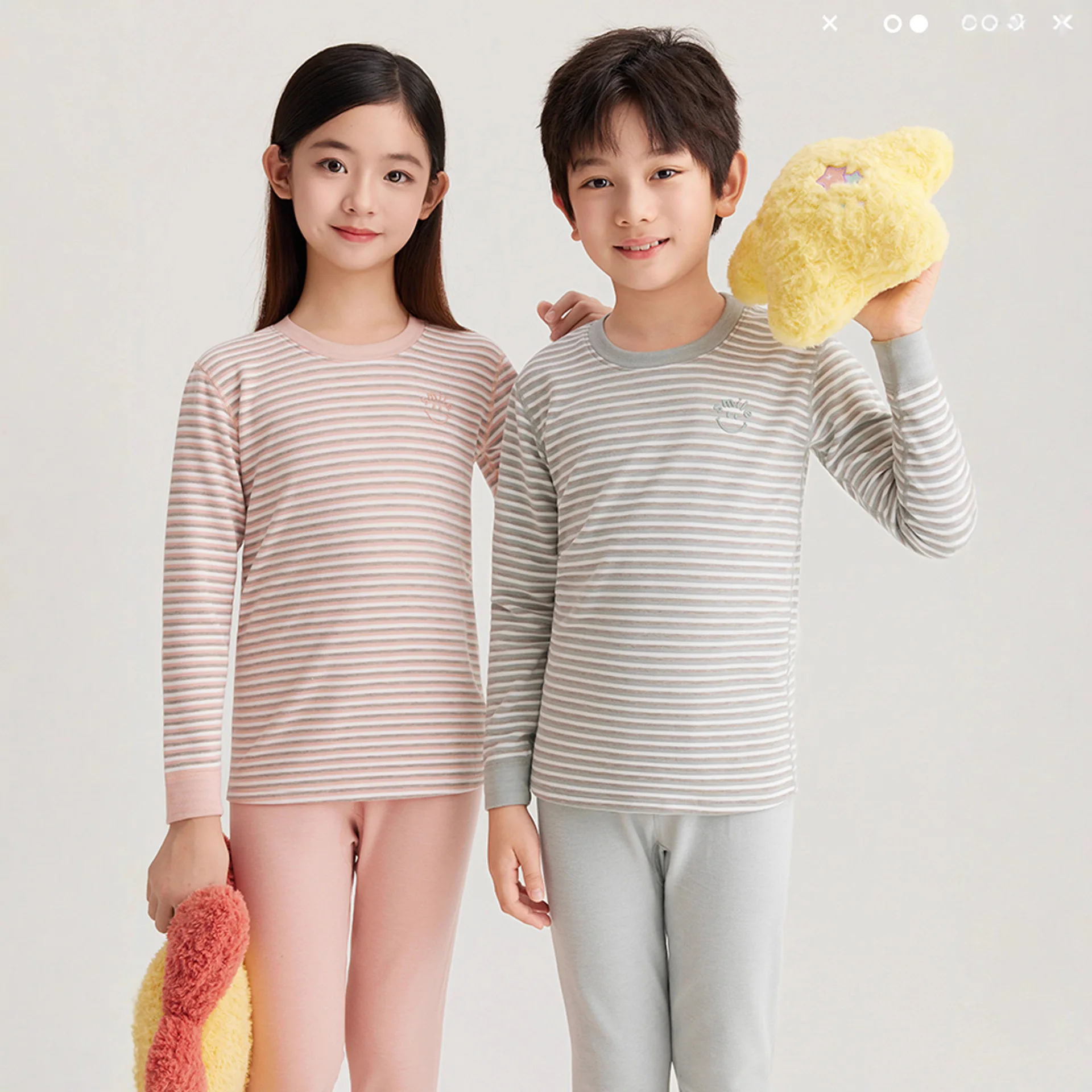 Children's Warm Clothing Set, Wool and Silk, Men's Autumn Clothes, Autumn Pants, Girls' Base Pajamas, College Underwear