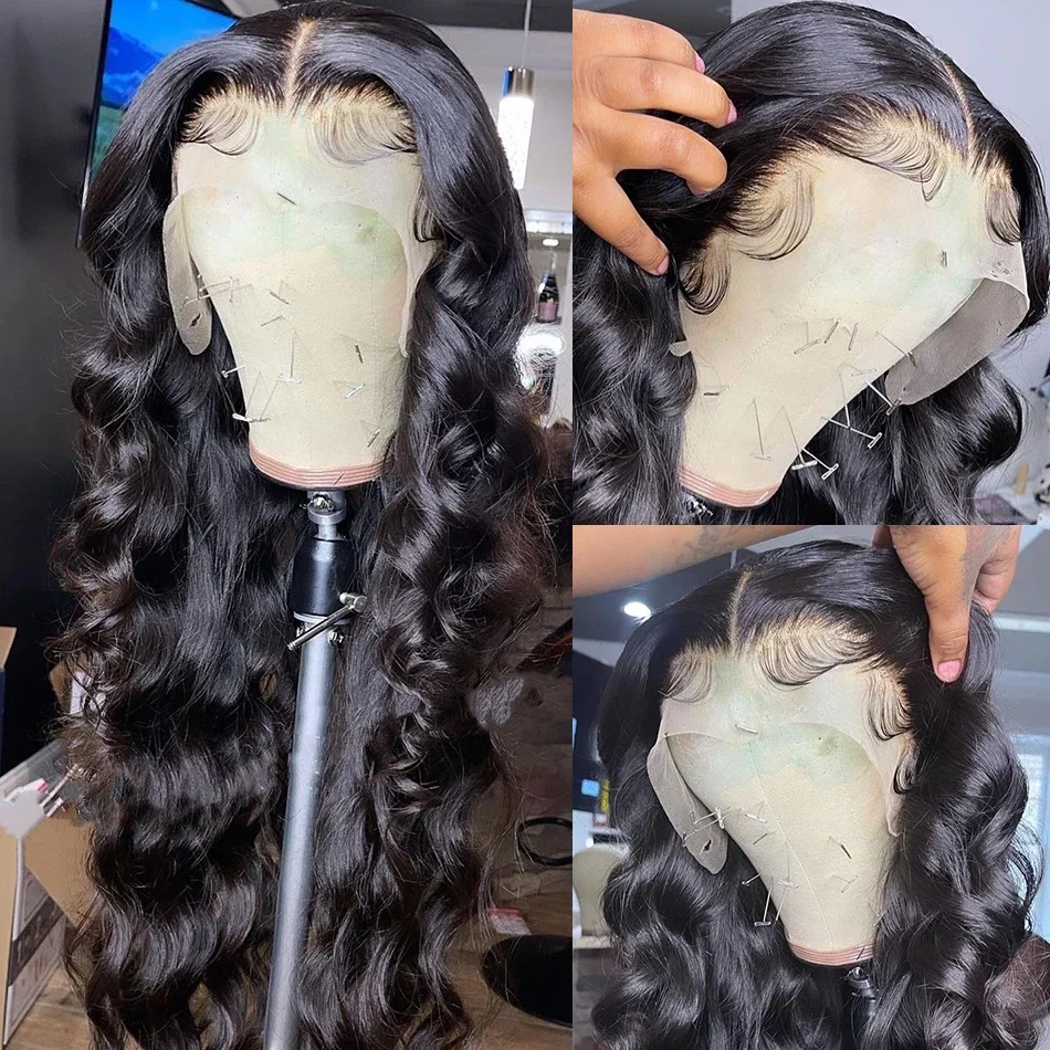 Perruque Lace Frontal Wig 180% naturelle Body Wave, cheveux humains, 13x4, 13x6, HD, pour femmes