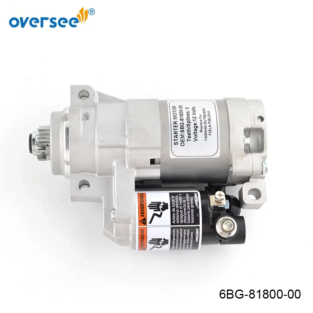 OVERSEE 6BG-81800 Starter Motor For Yamaha Outboard Motor 4 Stroke F25 T25 F40 6BG-81800-00