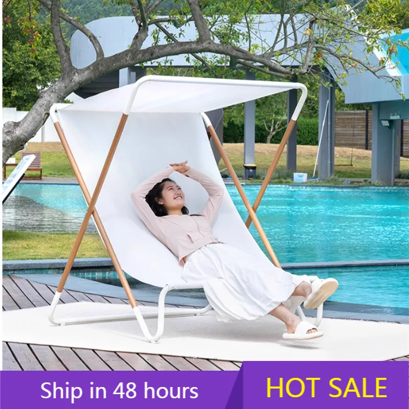 YTYIN hoja púrpura París moderna silla plegable reclinable de Metal Hotel sombrilla de playa café patio silla de Camping doble jardín Le