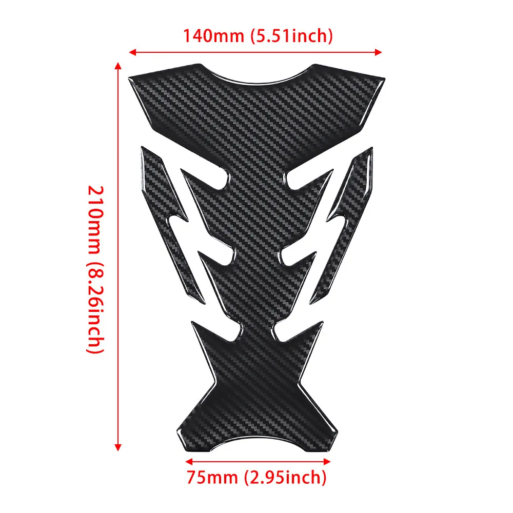 5D Carbon Fiber Motorcycle Fuel Tank Pad Stickers Protector Decal Off-road ATV Chopper Cafe Racer Old School