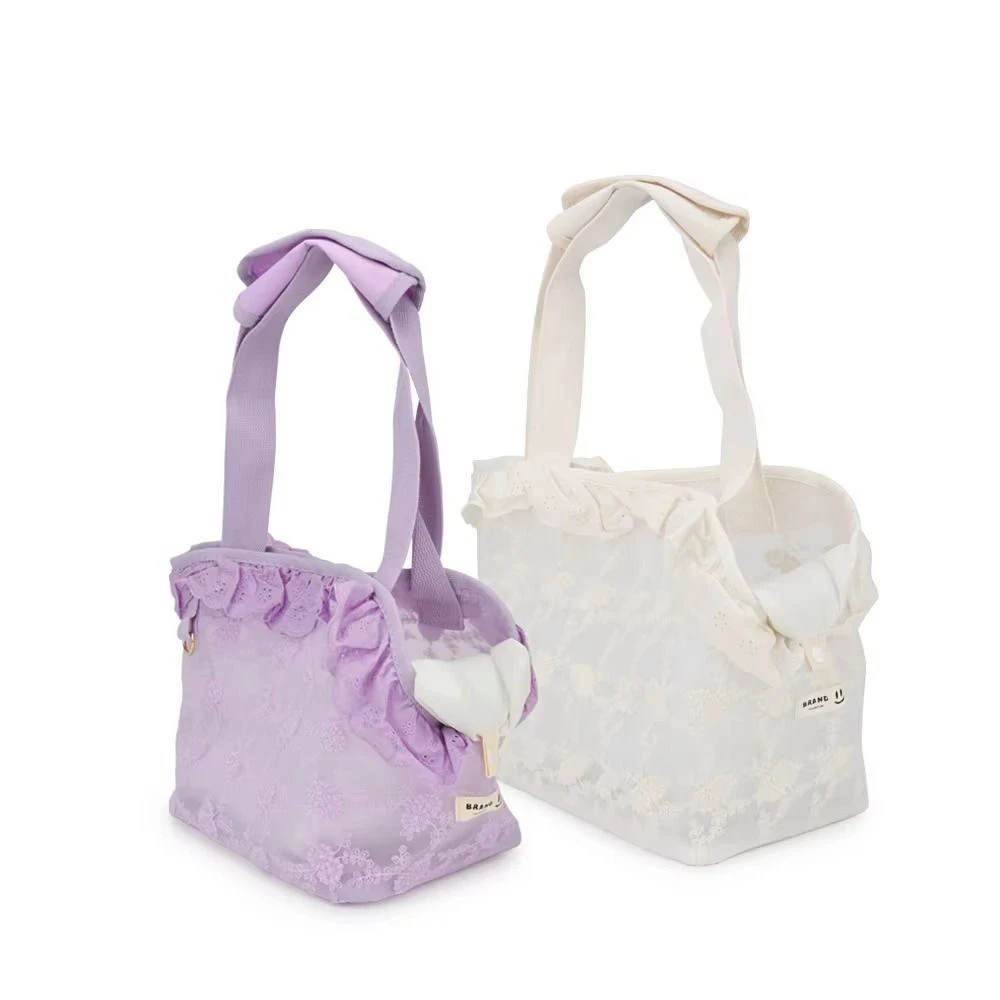 

Lace Mesh Pet Cat Carrier Bag Portable Multi-function Puppy Carrying Bag Large Capacity Cute Cat Handbag Transport Moving
