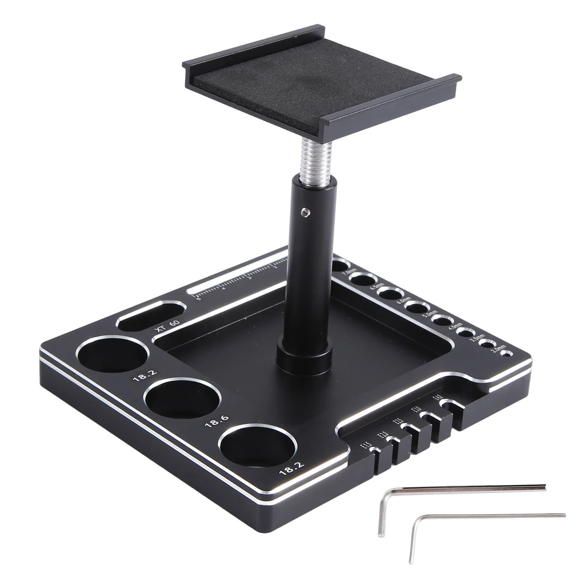 Metal RC Car Work Stand Repair Workstation Assembly Platform 360 Degree Rotation for TRX4M FMS SCX24 1/18 RC Car Black