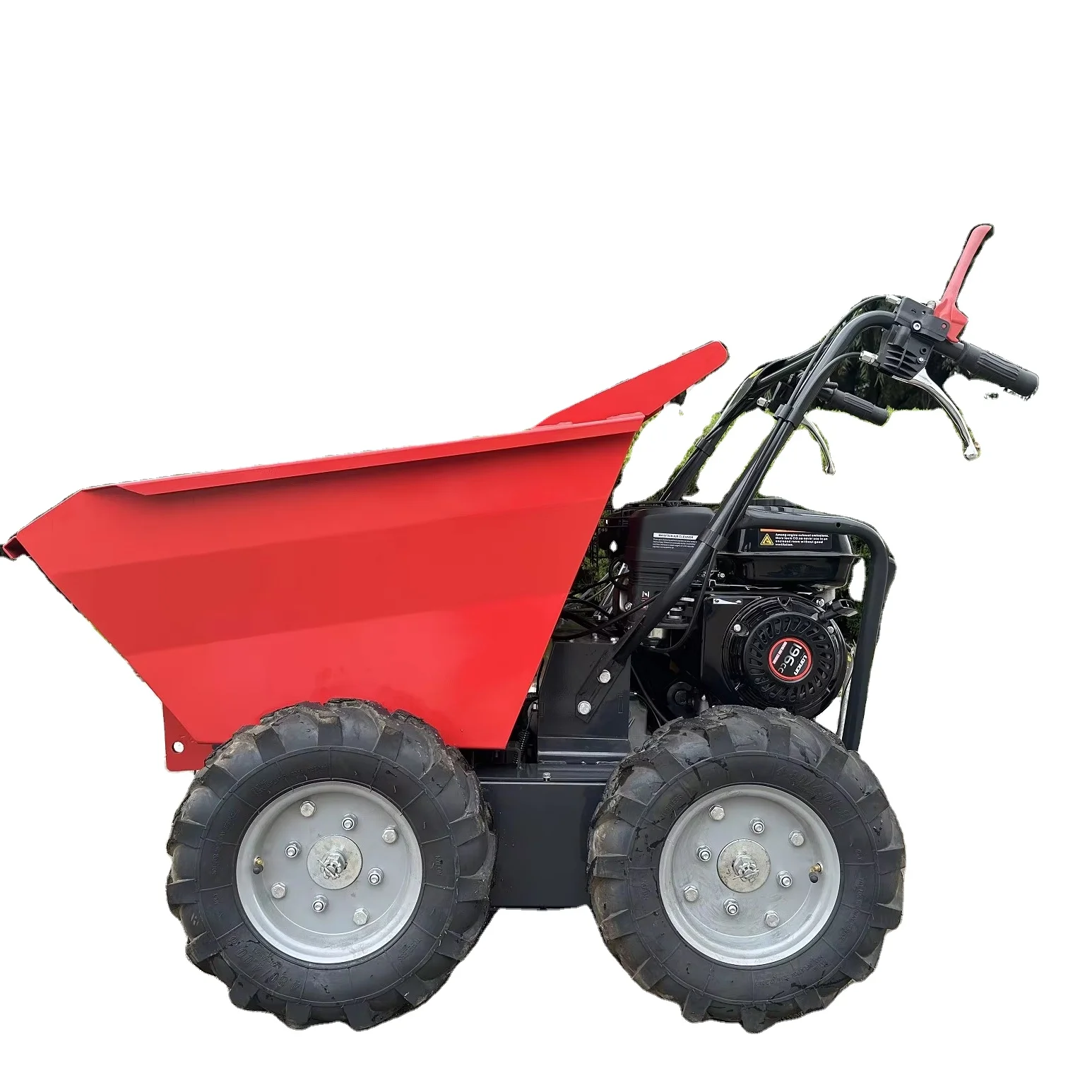 Multi-Function 4WD Gas Wheel Trolley Construction Handling Climbing Mini Barrow 250kg Farm Mini Truck Dump Truck