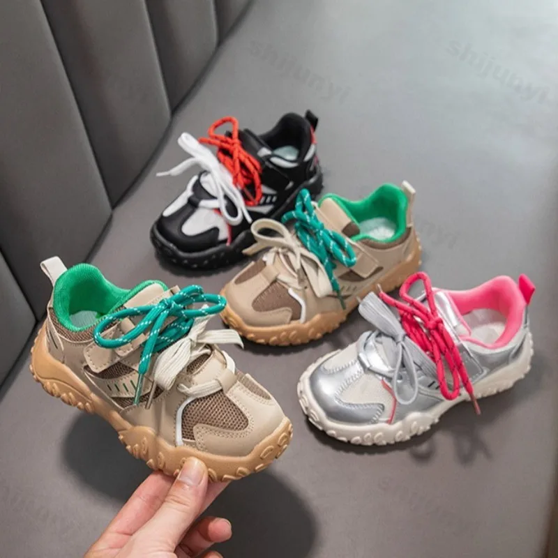 

Boys' Sports Casual Lace Up Shoes 2025 Autumn Children's Mesh Breathable Comfortable Shoes Girls' Fashion Trend Low Top sneakers