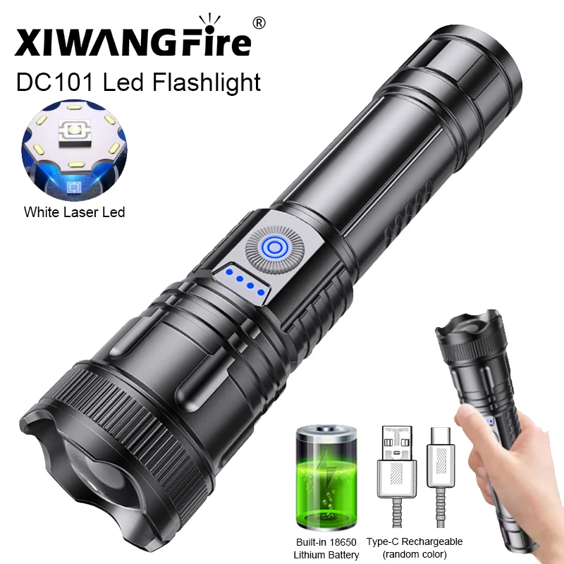 500LM Portable Flashlight 3 Light Modes LED Camping Flashlight Tactical Camping Lantern 1200Mah Waterproof for Emergency Using