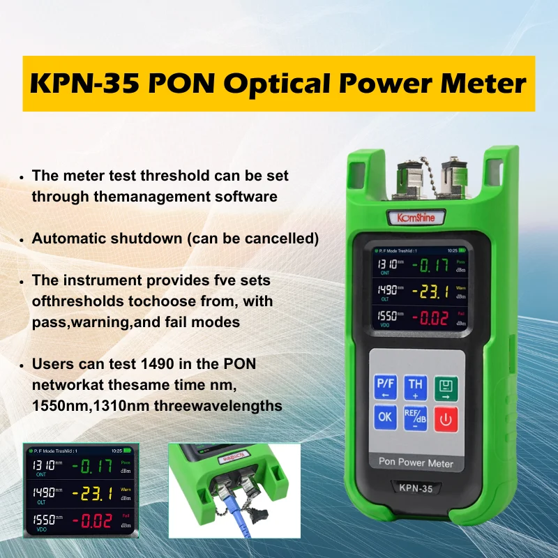 Optical Power Meter KPN-35 KOMSHINE  0.1 Db Resolution 1490Nm 1550Nm 1310Nm For PON Network Testing FTTH