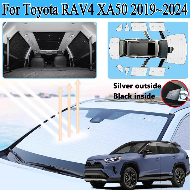 

Car Sun Visor Suitable For Toyota RAV4 XA50 2019 2020 2021-2024 Auto Full Coverages Sunshades Privacy Blocks Anti-UV Accessories