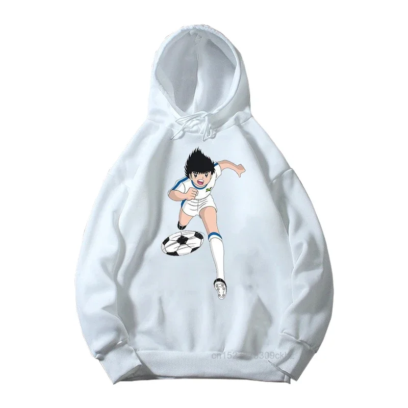 Kids Spring Autumn New Anime Captain Tsubasa Le Petit Footballer Print White Hoodies Boys Cool Sweatshirt Child Fashion Clothing