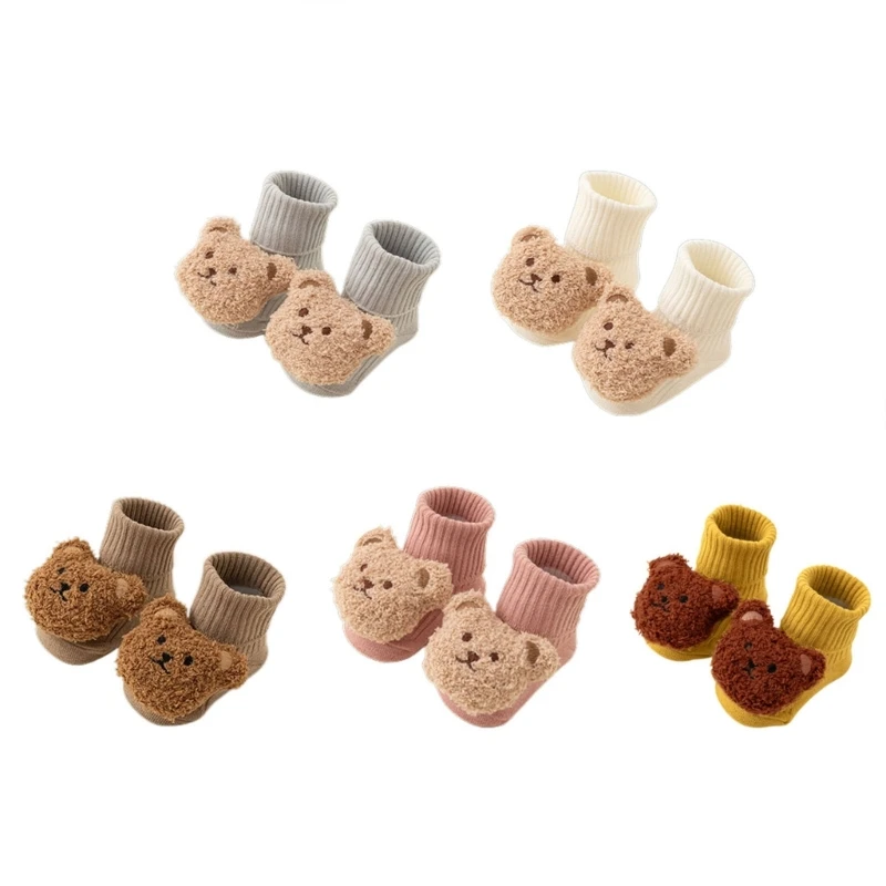 Winter Baby Socks Floor Shoes Socks Bear Decor Thickened Warm Socks for Warmth Learn to Walking Shoes