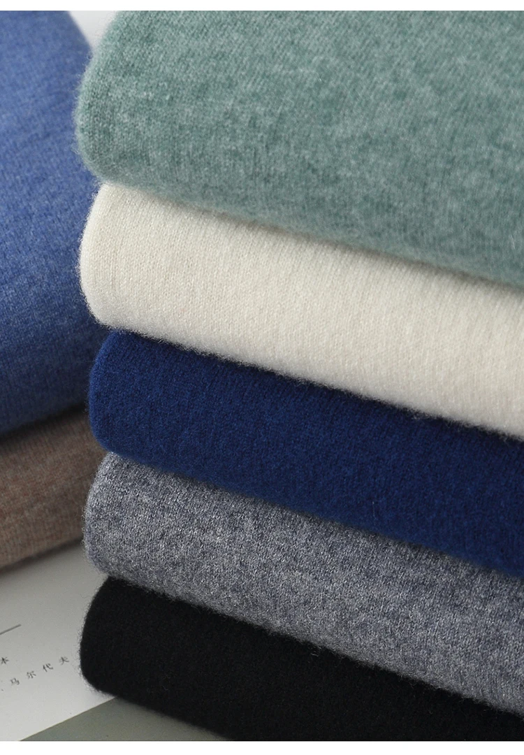 LHZSYY 100%Merino Wool Hot Cardigans Men Lapel Pullover Long Sleeve POLO Neck Sweaters Loose Tops Knit Clothing Large Size Shirt
