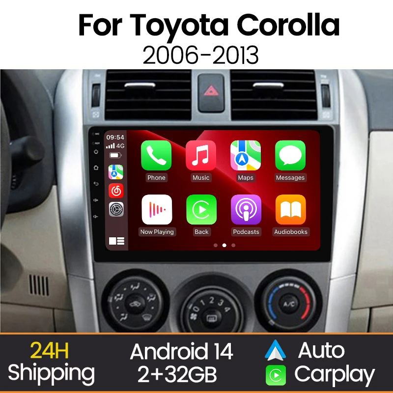 

MEKEDE Android Screen Carplay Car Radio For Toyota Corolla E140 150 2006 - 2013 Multimedia Player GPS Head Unit Autoradio Stereo