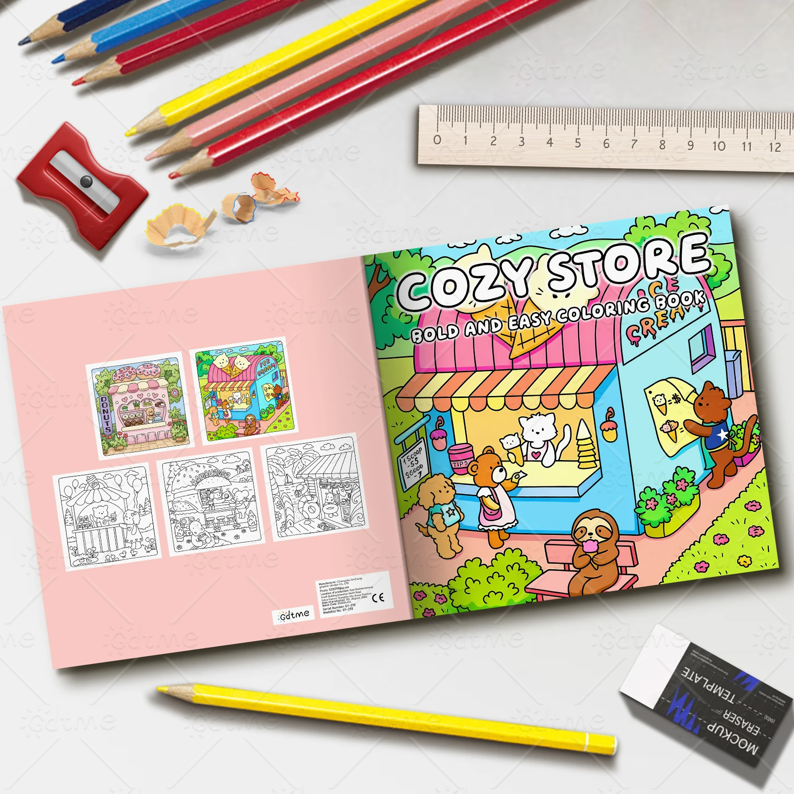 COSY STORE Malbuch für Erwachsene mit niedlichen, gemütlichen Alltagsaktivitäten zur Entspannung (gemütliche Räume zum Ausmalen) – Detail 3