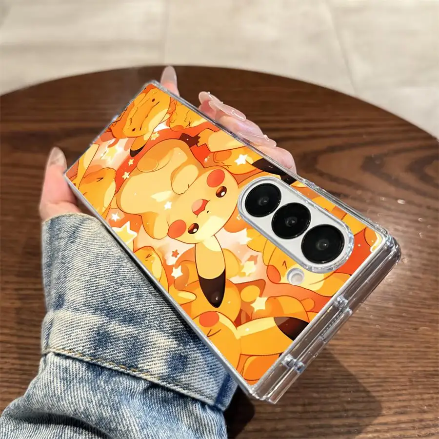 サムスンギャラクシー ZFold3 ZFold7 ZFold5 ZFold4 ZFold6 Z フォールド 7 6 5 4 3 ハード電話カバー P-ポケモンピカチュウ