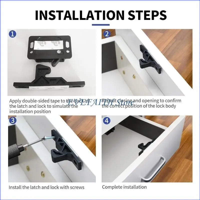 124B Cabinet Door Latchs Catch for Camper Kitchen Bathroom Office Home Furniture Trailer Lock Accessories Inside Child Proof