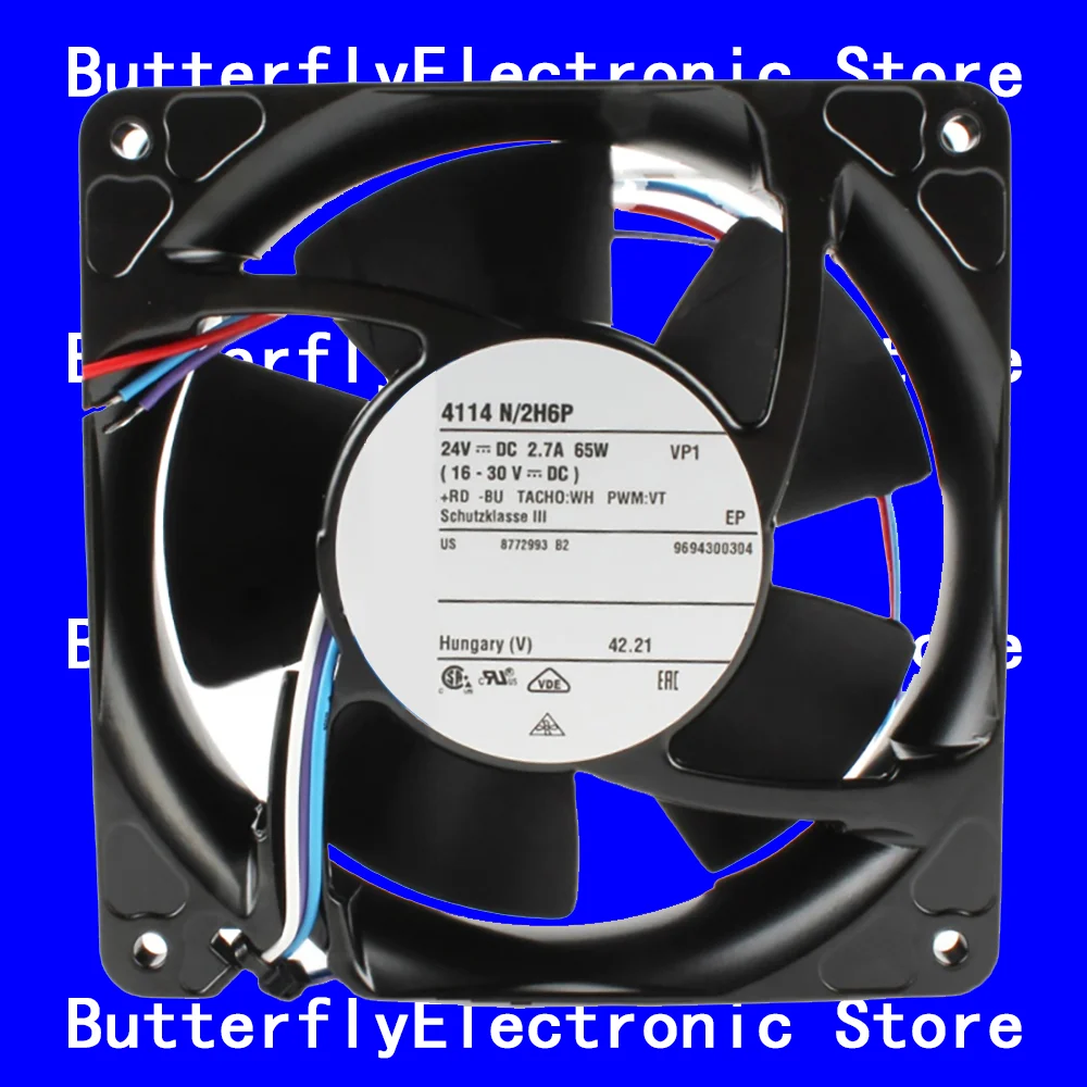 

NEW ORIGINAL 4114N/2H6P DC24V 2.7A 65W 12038 COOLING FAN 120*120*38MM