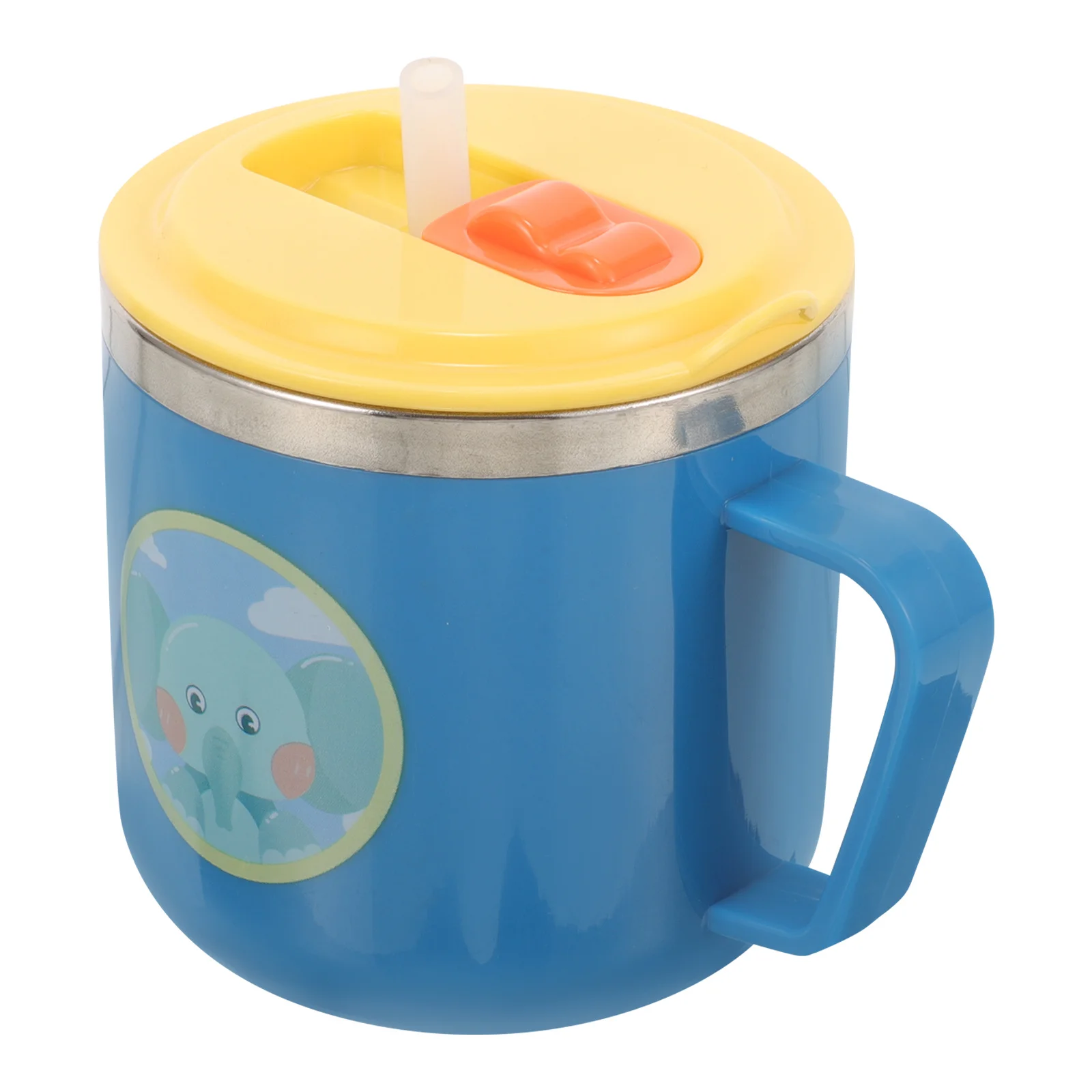 

Stainless Steel Cartoon Straw Cup for Baby Kids Toddlers Insulated Safe Lightweight Portable Detachable Straw Cover Easy to