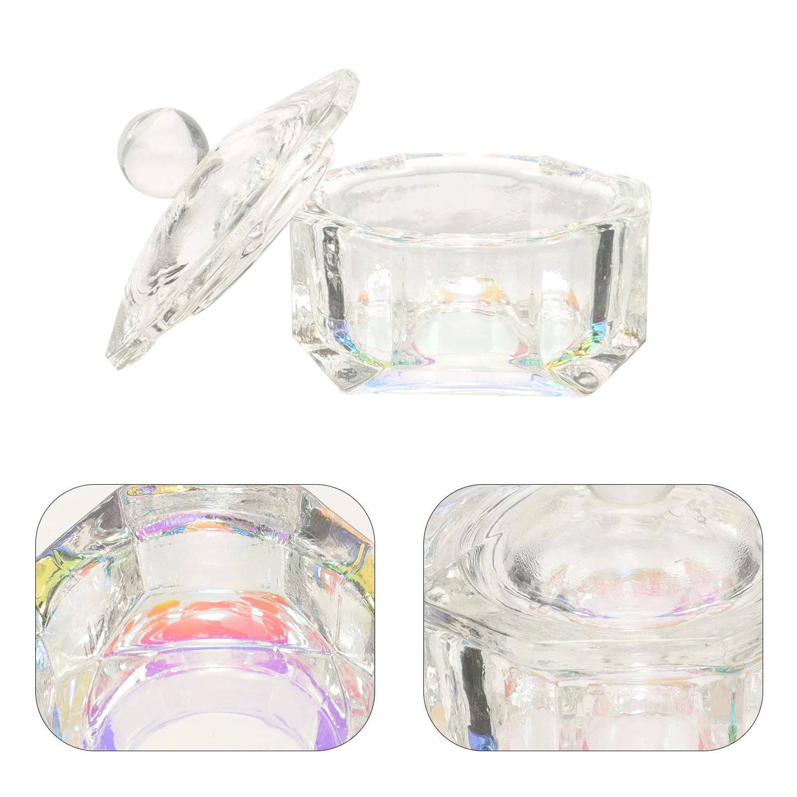 2 pçs manicure prego prato copos de vidro dappen prato para acrílico líquido pó titular durável prático acrílico suprimentos para unhas