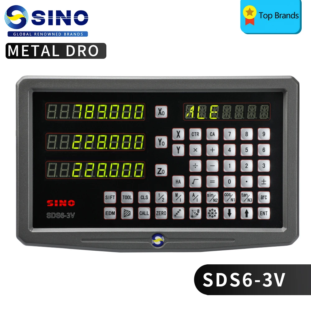 Hot SINO Metal SDS6-3V High-end 3 Axis DRO Digital Readout Display Metal Casing Turning Lathe Drill Milling Machine Counters