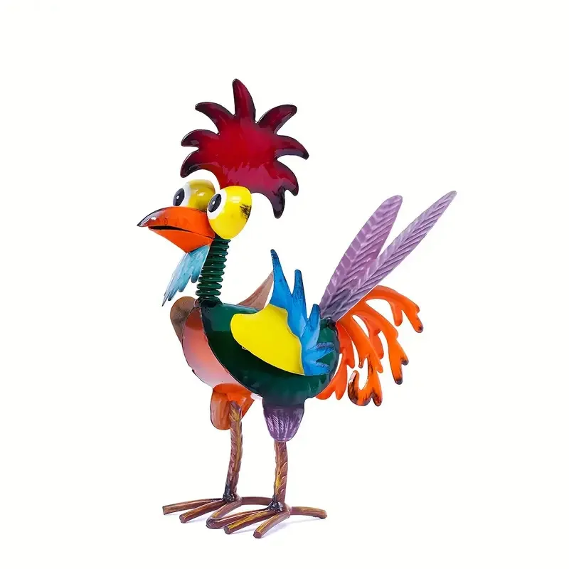 

Garden indoor desktop colorful three-dimensional little rooster animal decoration gardening ornaments creative iron crafts