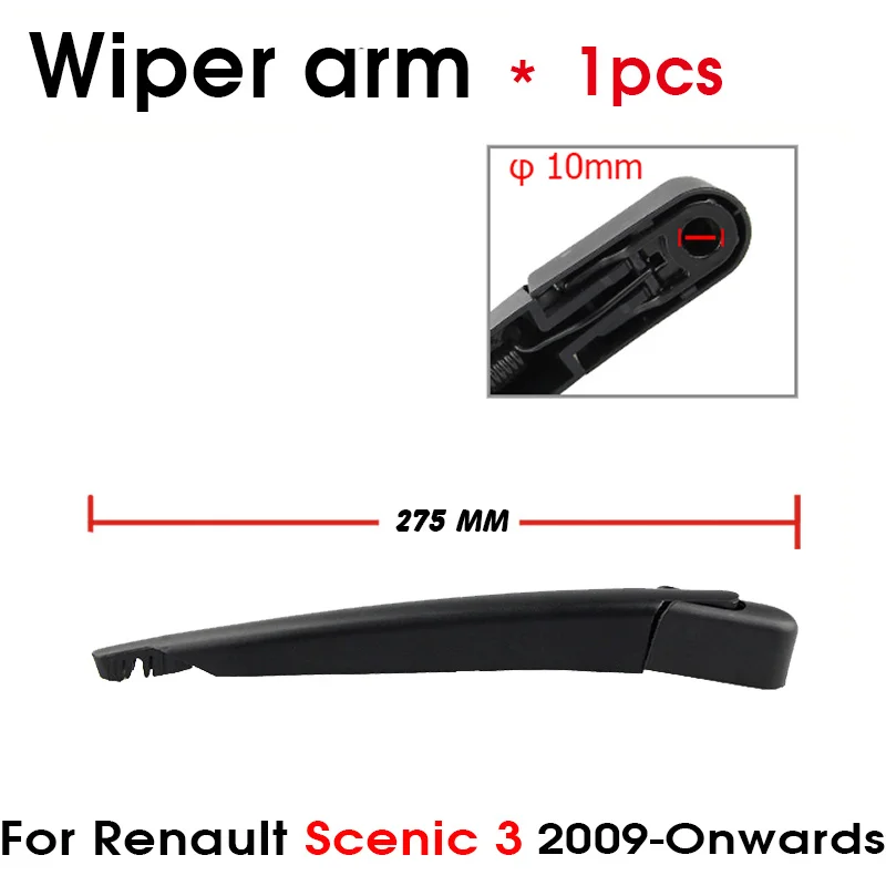 Car Wiper Blade For Renault Scenic 3 2009 Onwards Rear Back Windshield Windscreen Rear Wiper 310mm+Arm 275mm Car Accessories
