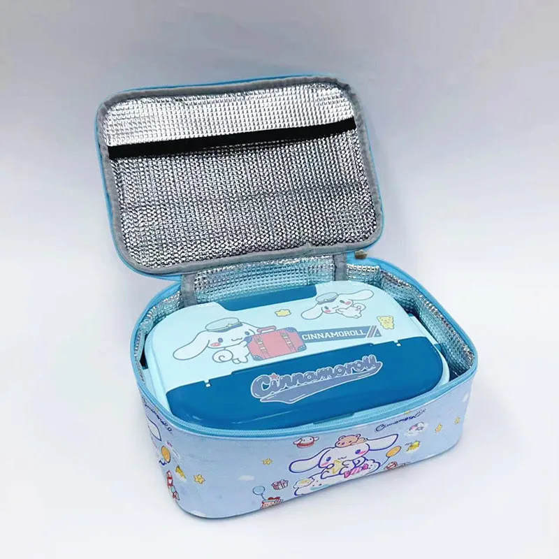 Sanrio Portable Lunch Bag Cute Kuromi My Melody Hello Kitty Large Capacity Storage Bag Thermal Cooler Food Insulated Picnic Bags