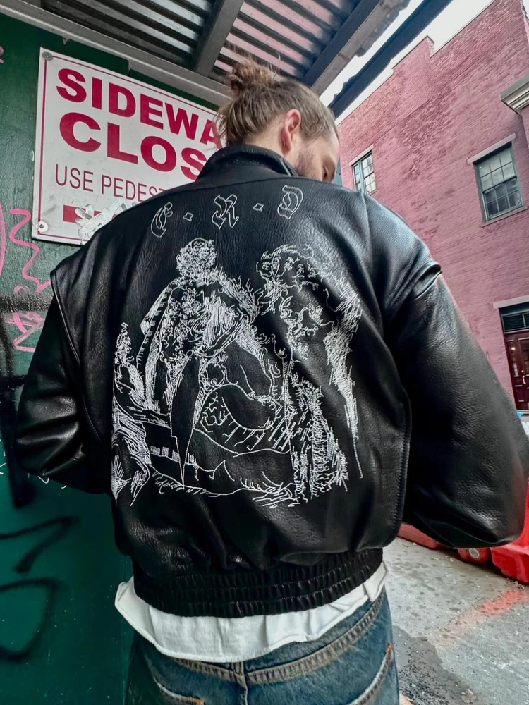 

Waterproof Fce Lined ort Wide eepskin Jaet Autumn Winter Outerwear for Artists' Wives Casual American Sle Zipper C...