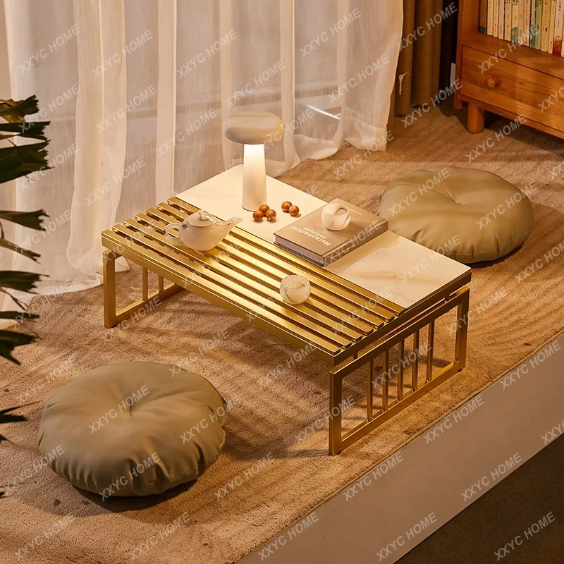 bay window small table simple Japanese tatami small coffee table light luxury dormitory bedroom bed rock slab small tea table