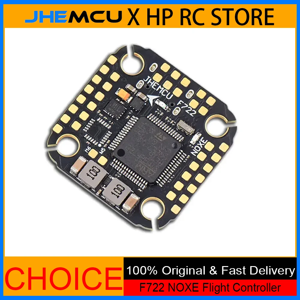 JHEMCU F722 NOXE FC พร้อมไจโร, บารอมิเตอร์, OSD – กล่องดำ 16MB, ระบบจ่ายไฟคู่ BEC, 3-6S, 20x20 มม. สำหรับโดรน FPV Freestyle